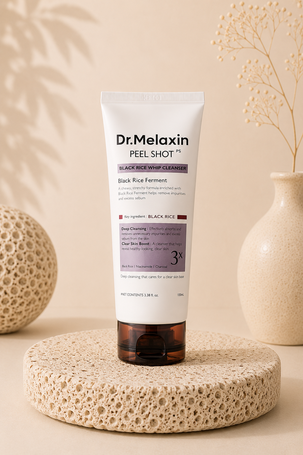 Limpiador Espumoso Renovador Black Rice Ferment Whip Cleanser - Dr. Melaxin