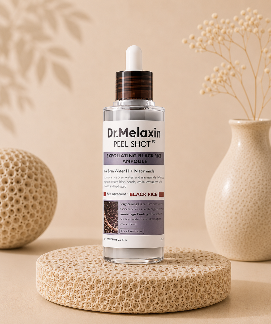 Ampoule Exfoliante e Iluminadora Black Rice Peel Shot - Dr. Melaxin